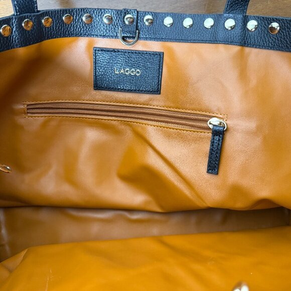 Laggo | Remy Studded Leather Black Tote Bag - Picture 10 of 13